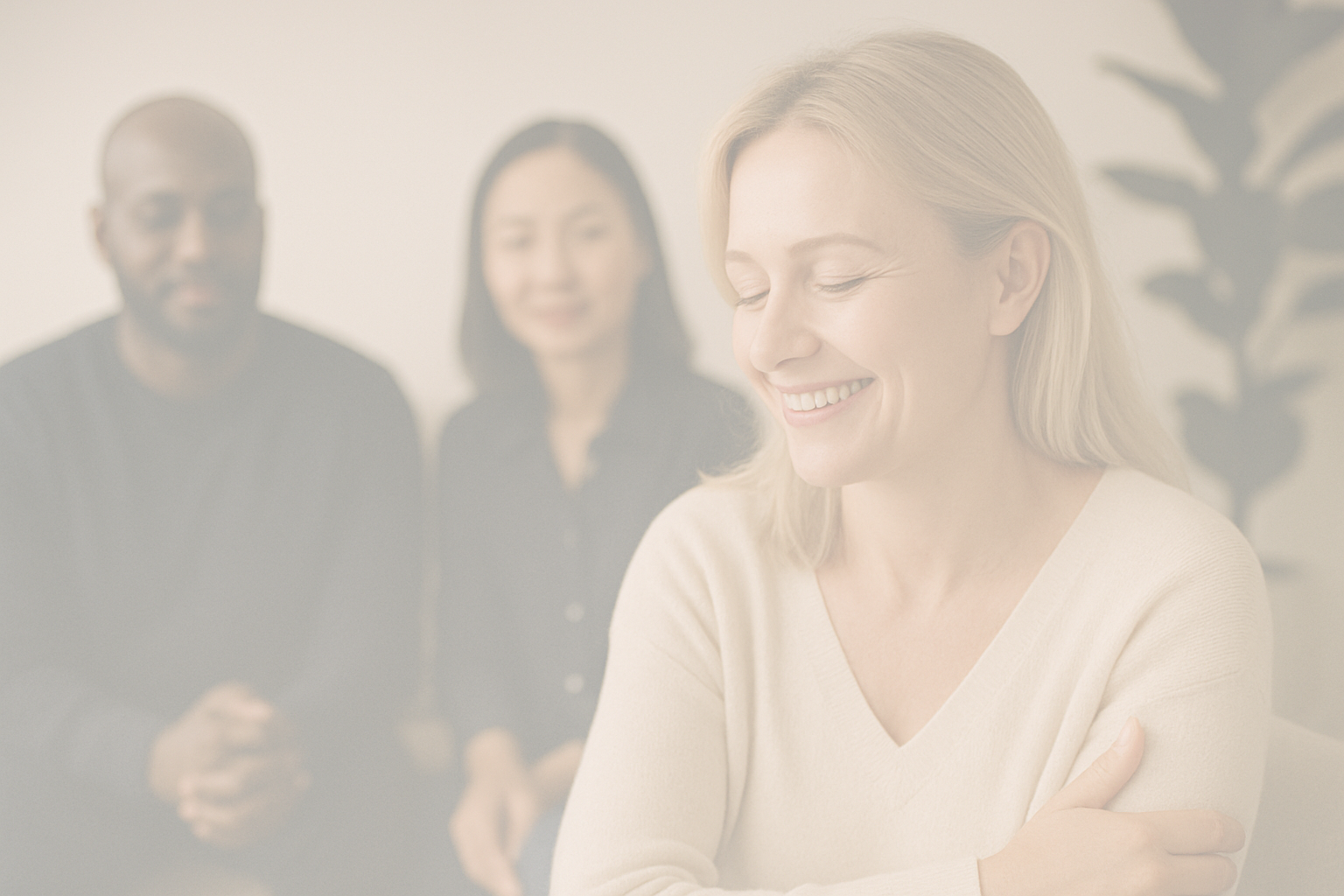 People collaborating and connecting in a warm, supportive environment